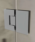 Adjustable Designer Glass To Glass Door Hinge 180 Degree Satin Finish For Frameless Shower Doors Self Centering Includes All Mounting Hardware
