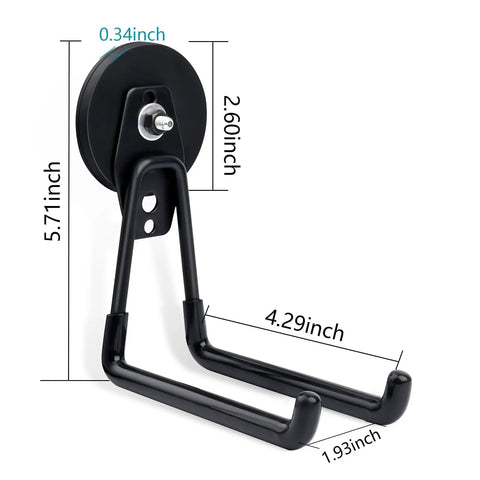 Heavy Duty Magnetic Hooks For Garage And Shop With Rubber Coated Base Anti Slip Grip 22 Lb Pull 2.59 Inch Magnetic Base view