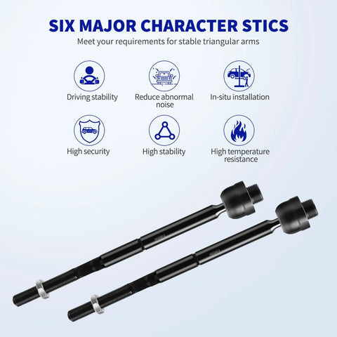 Chevy Silverado 1500 4Pc Front Inner Outer Tie Rod Ends Kit Direct Fit Replacement For 2007 2008 2009 2010 2011 2012 2013 Models Including Avalanche Suburban 1500 Tahoe And GMC Sierra Yukon 1500, black steel rods