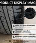 Close-up of tire with rubber screw from 80 Piece Rubber Tire Repair Kit With Screw In Plugs For Quick DIY Tire Puncture Repair On Cars And Motorcycles Spiral Rubber Screws Heat Resistant Tire Fix sealing puncture