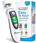 2 In 1 Ear And Forehead Thermometer For Adults Kids And Baby, Fast One Second Infrared Readings, No Touch Forehead Scan And In Ear Mode, Easy Fever Checks For Busy Families, white plastic