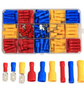 Zckhnqop 222 Piece Fully Insulated Male And Female Spade Crimp Terminals Electrical Wire Butt Connector Assorted Kit AWG 22 To 10 in organizer