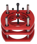 Precision Router Lift With Premium Gold Top Plate For Woodworking Slotting Trimming And Chamfering Tasks Slides With Rock Solid Build and Genuine Fine Control System, red aluminum structure