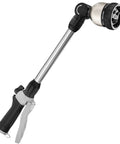 Beefy Heavy Duty 16 Inch Metal Watering Wand With 8 Spray Patterns, Long Hose Sprayer, On Off Thumb Control