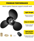 Mercury Outboard Aluminum Boat Propeller 13 Inch Diameter 21 Pitch 3 Blade RH Rotation With 15Spline Hub Included Replacement