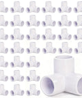 32 Pack One Half Inch 3 Way PVC Fittings Furniture Grade Elbow Connectors Heavy Duty Budget Friendly Pipe Corner For DIY Shelves