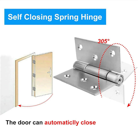 Three Pack 3 Inch Self Closing Stainless Steel Door Hinges With Ball Bearing For Quiet Beefy Duty 3mm Thick Doors Adjustable Tension Includes Hex Wrench And Screws