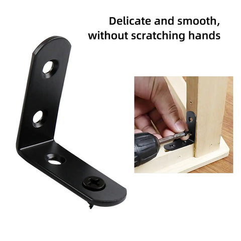 2 Inch L Brackets Pack Of 10, 90 Degree Black Corner Braces For Wood Furniture And Shelves installation process