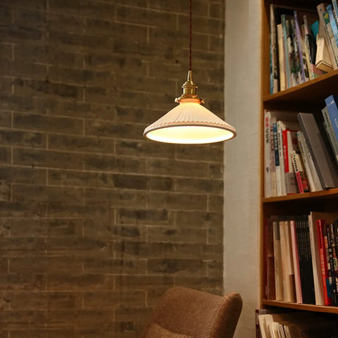 White Ceramic Pendant Light With Brass Socket And Switch Adjustable Hanging Ceiling Lamp For Kitchen Island Or Living Room Dope Modern Lighting Fixture