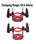 Heavy Duty Aluminum Router Lift Base with 63.5-65mm clamping range for precise woodworking adjustments.