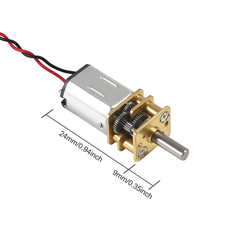 Mini N20 Gear Motor With Full Metal Gearbox 3V To 6V DC Micro Motor for RC Cars Robots and DIY Toys shown with dimensions