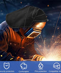 Welder using Welding Helmet Cover Pro Grade Extended Head Cover With Press Fit Seal Full Protection Cotton Welding Head Cover