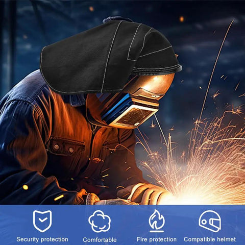 Welder using Welding Helmet Cover Pro Grade Extended Head Cover With Press Fit Seal Full Protection Cotton Welding Head Cover