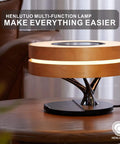 Maple Log Table Lamp With 10W Wireless Charging Two 5W Bluetooth Speakers Bass LED Light Shade Sleep Mode Smart Touch Control