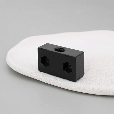 Two Pack 8mm Lead Screw Nut Block For OpenBuilds 3D Printer Workstations, black aluminum, smooth linear motion, front view