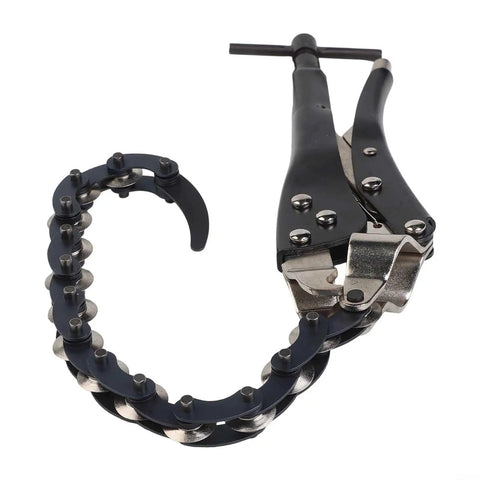 Ratcheting Chain Exhaust Pipe Cutter For Tight Spaces, Heavy Duty Tube Cutting Tool For Car Tailpipes Up To 90mm, No Sweat Muffler Removal, Cuts Galvanized Steel Copper Aluminum Brass PVC Pipes In Confined Areas, chain cutter close-up