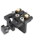 Pro Shop Quality High Precision Woodworking Hole Punch Tool Dowel Jig For Accurate Hole Location In Furniture Assembly And DIY Projects Aluminum Alloy Construction For Long Lasting Performance, black aluminum alloy jig with knobs