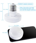 E26 adapter for Two Pack Battery Operated LED Light Bulbs With Remote Control Dimmable Timer, shown with dimensions.