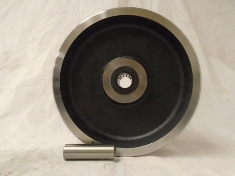 Heavy Duty 8 Inch Swivel Caster With Total Lock Brake And Tough As Nails Kingpinless Drop Forged Steel Wheel on a white background.