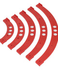 No Fuss Radius Template R100 To R300 Adjustable Corner Guide Rock Solid Woodworking Jig showing red curved layout tools.
