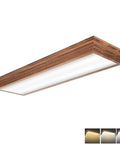 2-Foot LED Light Fixture With Wood Look Wraparound Dimmable 3000K 4000K 5000K Color Temperature 30W 3300LM Flush Mount Ceiling Light