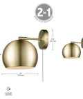 One Light Plug In Or Hardwire Wall Sconce With Vintage Glam Matte Brass Finish And White Fabric Cord Inline On Off Rocker Switch