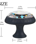 Colorful Stars Pattern Crystal Glass Drawer Knob Set Dope Circle Shape Cabinet Pulls size details with black base