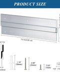 12 Pack French Cleat Wall Mount Brackets With Z Bar Supports And Silicone Dots Heavy Duty Killer Grip Picture Hanger Kit For Headboard Mirror Whiteboard No Sweat Setup 12 Inch sizing diagram with measurements in aluminum alloy.