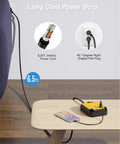Magnetic Heavy Duty Power Strip With Eight Outlets And A 6.5 Foot Extension Cord Mountable On Metal Surfaces For Wall Or Workbench Use Wide Spaced 3 Sided Design Keeps Big Adapters Accessible, 6.5ft cord