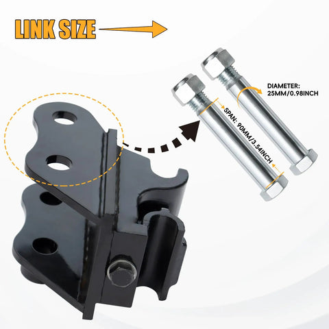 Fast No Fuss Quick Change Hitch For Mini Excavators 0.8 to 1.8 Tons Easy Quick Connect Attachments Mechanical Coupler with 93 mm span, 25 mm pins