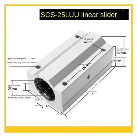 Kick Ass Linear Motion Bearing Block Two Pack Fits 8Mm And 12Mm Shafts For Cnc Routers And 3D Printers Runs rock solid showing dimensions and design.