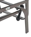 Close-up of Outdoor Glider Chair For Patio With Smooth Gliding Mechanism And Lightweight Construction showcasing steel frame.