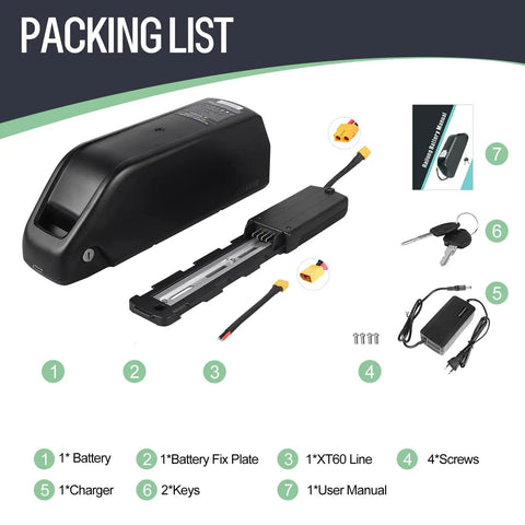 High Capacity 20Ah 52V 1040Wh Ebike Battery With Waterproof Case And 3A Charger BMS For Bafang Voilamart AW Ebikeling 750W 1000W Motors Keeps Your Ride Rolling Further On Any Trail