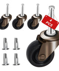 Antique Style Furniture Casters Set Of Four With One And Five Eighths Inch Stem and Three Quarter Inch Socket Replacement