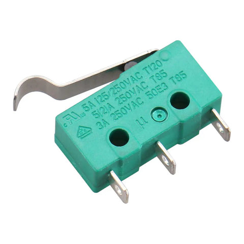 Arc Hinge Lever Micro Switch KW4-3Z-3 Momentary SPDT 1NO 1NC 5A 125V And 250V AC for home appliances, green with metal lever