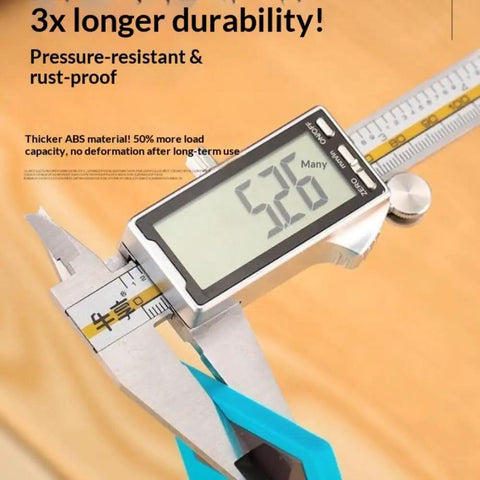 Close-up of caliper measuring Magnetic Hinge Alignment Kit For Easy Drill Free Door And Cabinet Installations With A Precision Groove