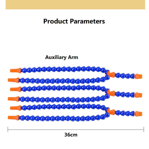 Six Flexible Arm Helping Hands Soldering Station With Silicon Clip Tips showing 36cm auxiliary arms in blue with orange tips