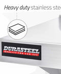 Close-up of Stainless Steel Wall Shelf Workhorse 36 Inch Wide And 14 Inch Deep Heavy Duty 250 Lb Capacity NSF Certified Pantry Organizer