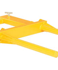 Heavy Duty Steel Horizontal Drum Positioner With 650 Lb Capacity And Bright Yellow Finish for moving heavy drums in warehouses.