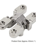 Hidden Hinge Set 10Pcs Concealed Cross Door Hinges Zinc Alloy 180 Degree Swing for Jewelry Boxes, 43mm size