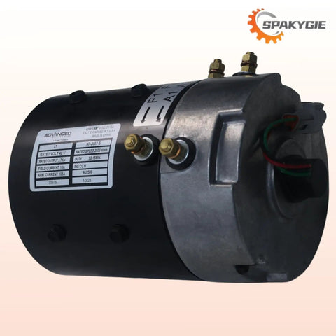 48V 3.7KW Golf Cart Starter Motor Fits Club Car Carryall IQ And I2 Excel XP-2067-S ZQS48-3.7-T-GN side view