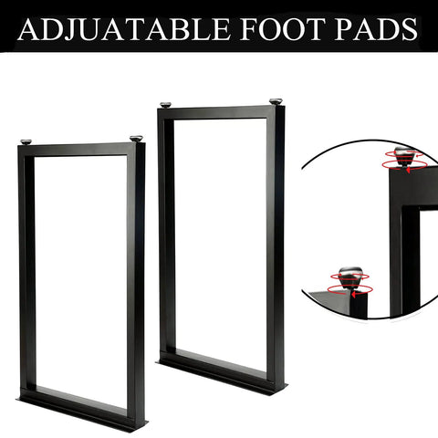 Heavy Duty Metal Table Legs 16x11 Inches For Coffee Tables Desks Benches And TV Stands Black Iron Strong Bearing Capacity Up To 500 Lbs