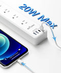 Smart Power Strip With 4 Individually Controlled Outlets And 4 USB Ports Including 20W USB C Fast Charging Surge Protector