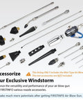 Assorted air blower accessories for Mini Aluminum Windstorm Air Blow Gun With Adjustable Flow Nozzle for high flow cleaning