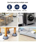 Set Of 4 Anti Vibration Pads For Washing Machines used under furniture for stability, shock absorption, and noise reduction.