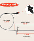 Replacement RTD Temperature Probe Sensor For Pellet Grills And Smokers, 3.5-Inch Probe With 17-Inch Stainless Wire, Easy Install, Includes 2 Screws And Nuts, Compatible With PB1000XL-025-R00 V2 Style Grills. size chart