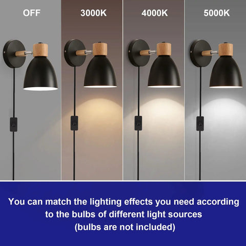 Plug In Swing Arm Wall Sconce Set Of Two Dope Black Bedside Reading Lamps With Cord And On Off Switch in different lighting options