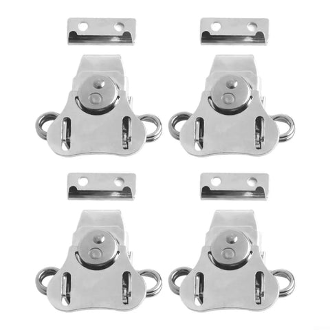 Four pieces of Beefy Loaded Butterfly Latch Set With Retainer Clip, Heavy Duty 450lbs Load Capacity, 2000N Tension, 304 Stainless Steel Clamp