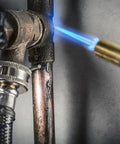 Pencil Flame Propane Torch Head For Precise Soldering, Thawing And Small Heat Jobs applying heat to copper pipe joint