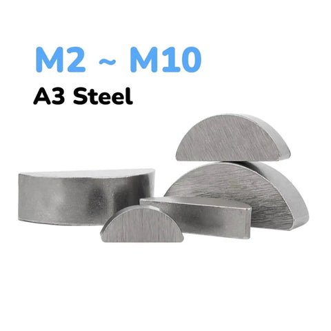 Metric Half Round Woodruff Keys Heavy Duty Steel Set M2 M3 M4 M5 M6 Rust Proof Shaft Locking Hardware Real Deal High Torque Stop Gear Slippage Secure Quality Tool Kit Reliable Automotive Parts For Mechanics And Pros Who Want Solid Fixes Today, A3 steel M2-M10